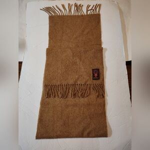 Vintage 100% Cashmere Scarf Women's Made In West Germany Fringe Camel Color 47"